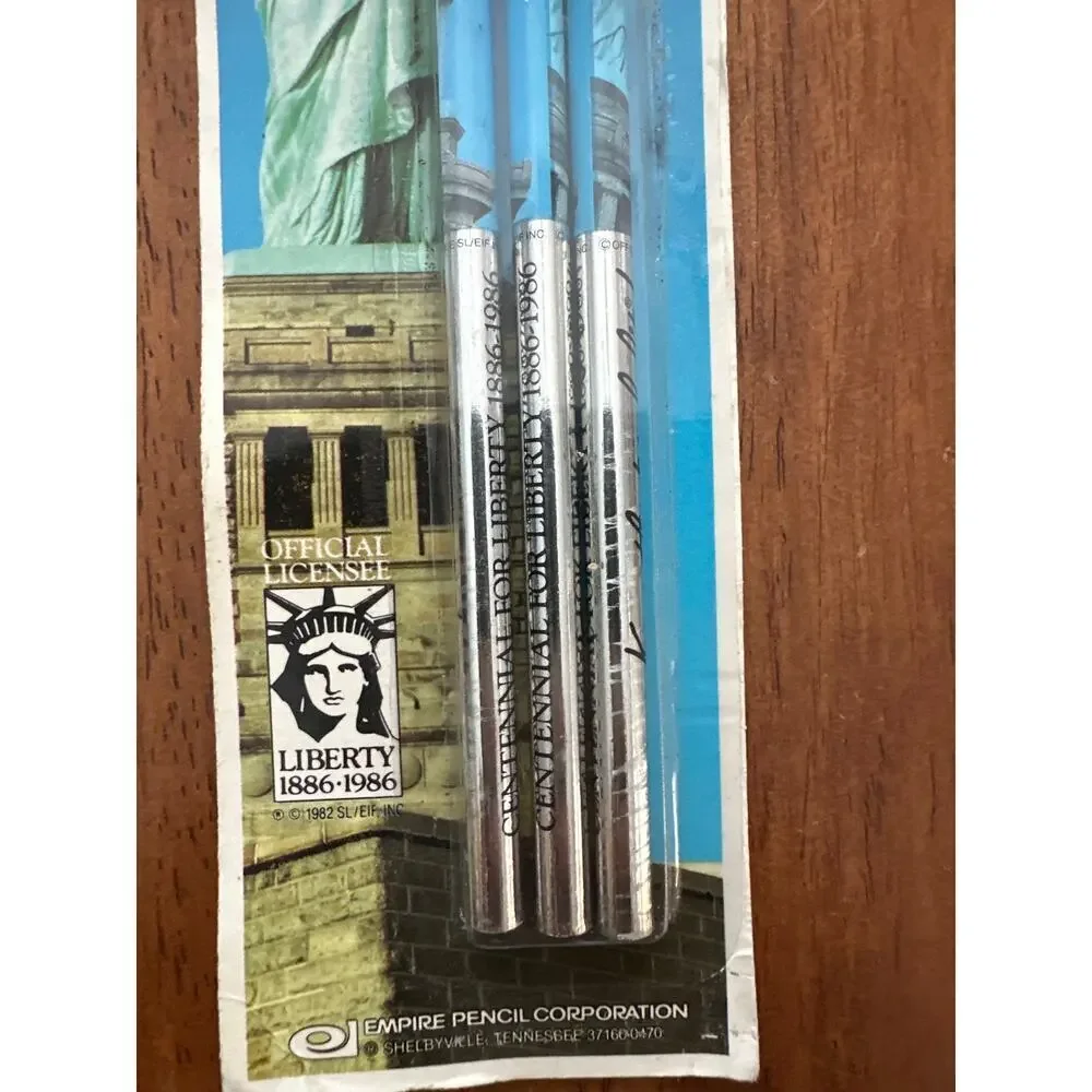 Vintage 1986 Statue of Liberty Centennial Pencils Sealed NOS Empire Pencil Co